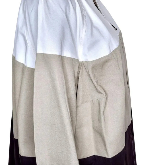 MAGGIE BARNES Womens Plus Fall Colorblock Cotton Canvas Jacket Size 1X Brown - Picture 5 of 12